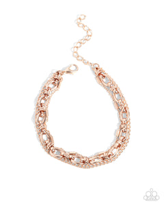 Chained Celebration - Rose Gold  Paparazzi Accessories