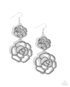 Reminiscent Rosette - Silver Paparazzi Accessories