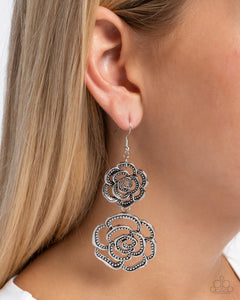 Reminiscent Rosette - Silver Paparazzi Accessories