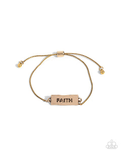 Confession of Faith - Gold Paparazzi Accessories