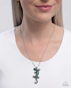 Shimmery Salamander - Green Paparazzi Accessories