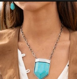 Pendant Passage - blue - Paparazzi necklace