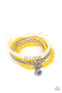 Offshore Outing - Yellow Bracelet - Paparazzi Accessories - VJ Bedazzled Jewelry